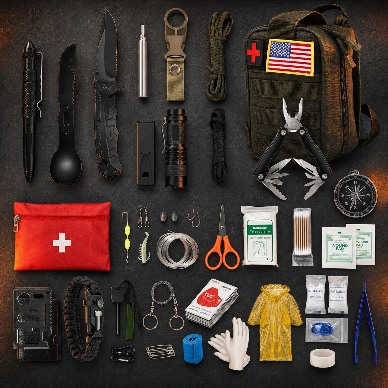 47-in-1 Emergency Survival Bag Kit — Complete Tactical Go-Bag