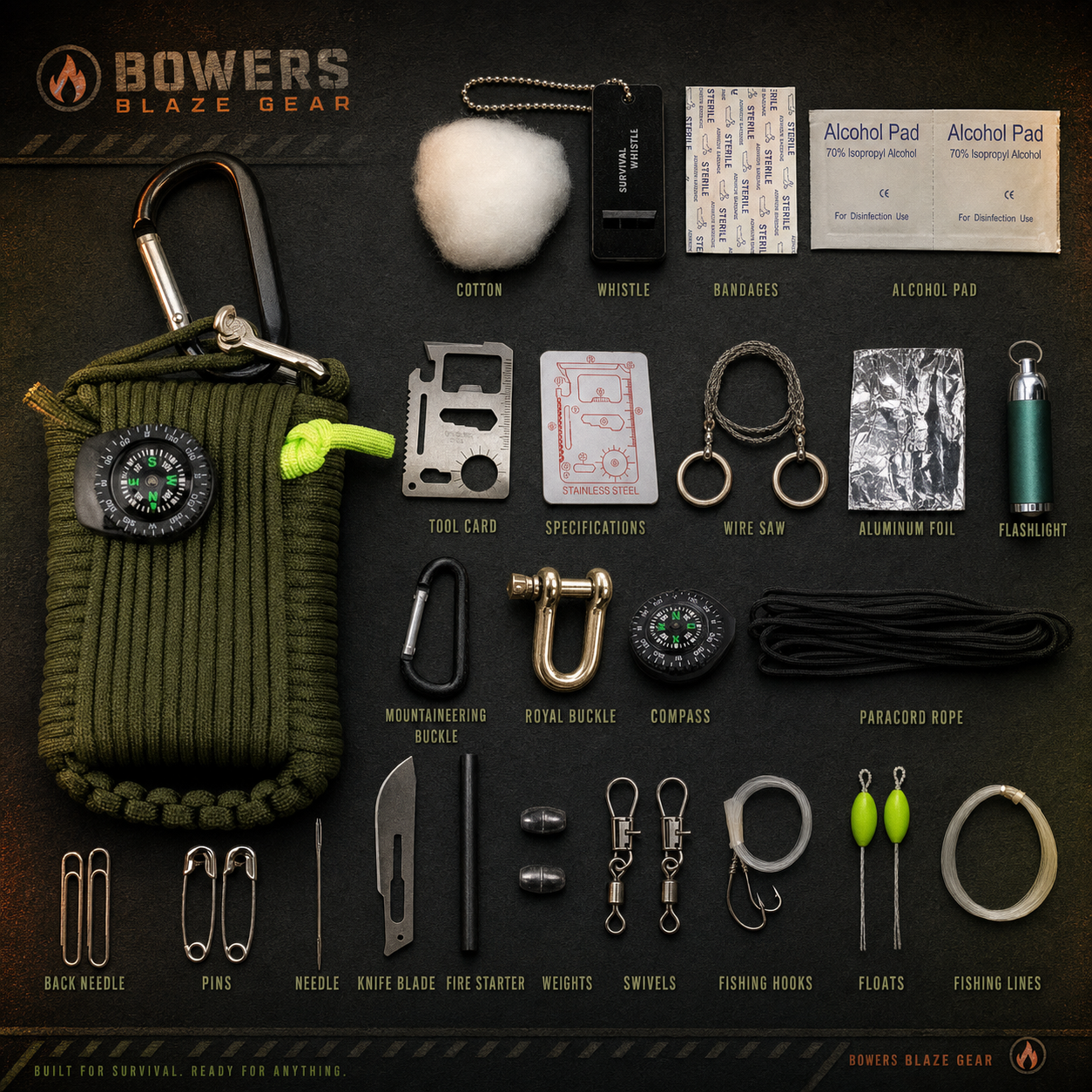 29-in-1 Emergency Survival Kit — Fire, Shelter, Signaling & More